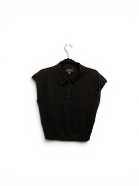 Banana Republic Factory Black Sleeveless Polo Sweater